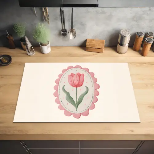 Tulp - Lijst - Ovaal - Illustratie Inductie beschermer vinyl 3mm klein -sfeer5