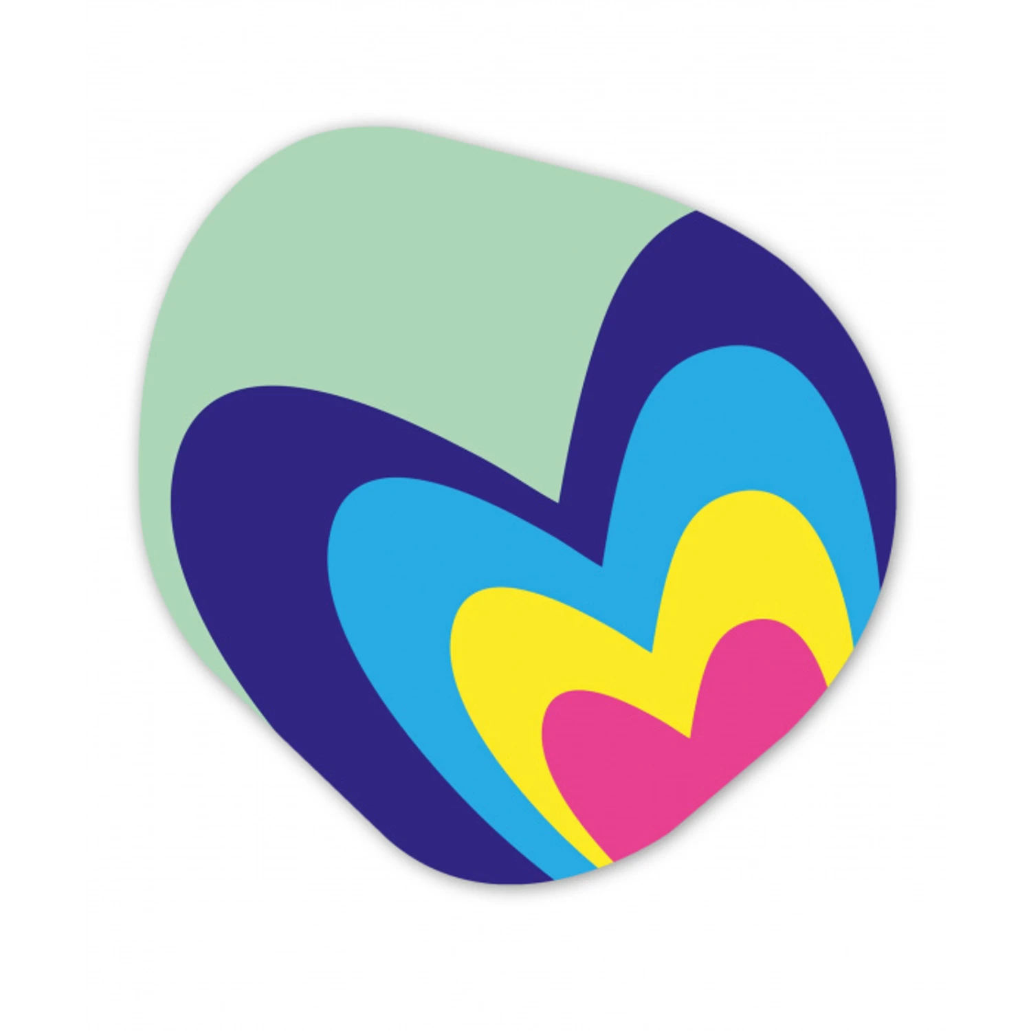 Hartjes - Kleurrijk - Valentijn Wandcirkel Organisch Plexiglas middel -3d