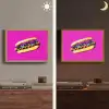 Hotdog - Roze - Retro Light Box met batterij (Wandlamp) middel -sfeer3