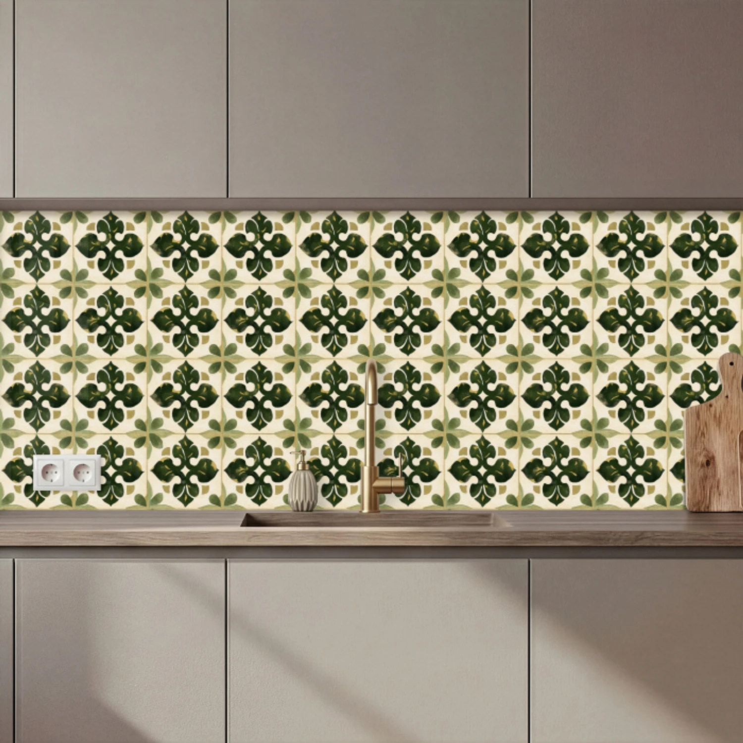 Patroon - Tegel - Groen keuken achterwand 2 middel 871 zz_3dshopping