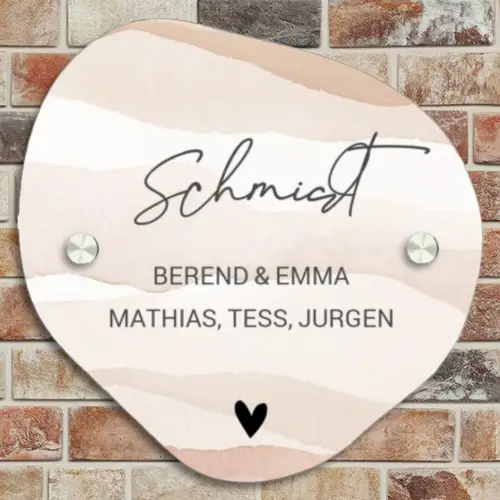 Beige lagen - Sierlijk Naambord Organisch middel -sfeer10