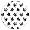 Bladeren - Silhouetten - Zwart - Wit Wandcirkel plexiglas klein 852 -3d