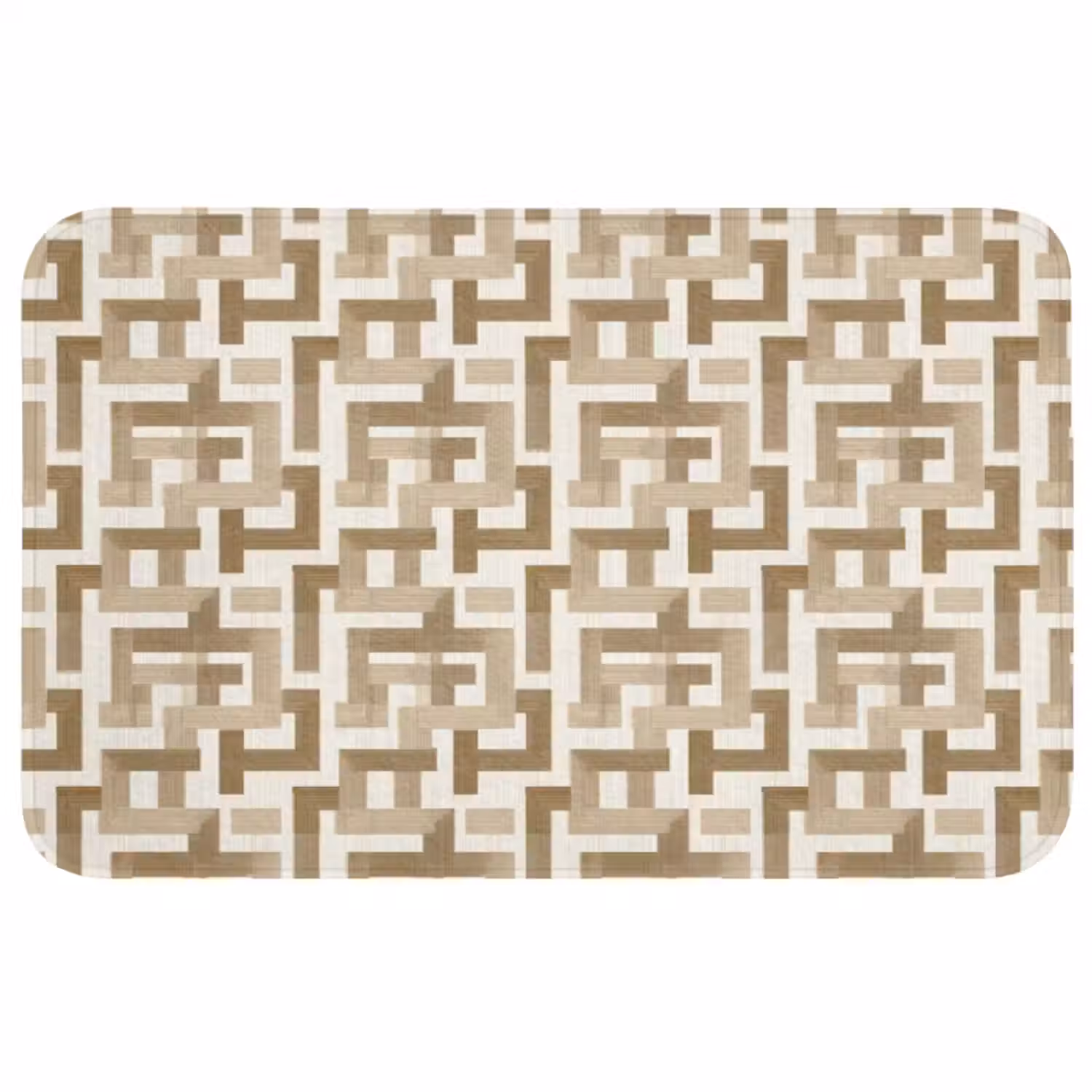 Badmat - Geometrisch - Retro - Bruin