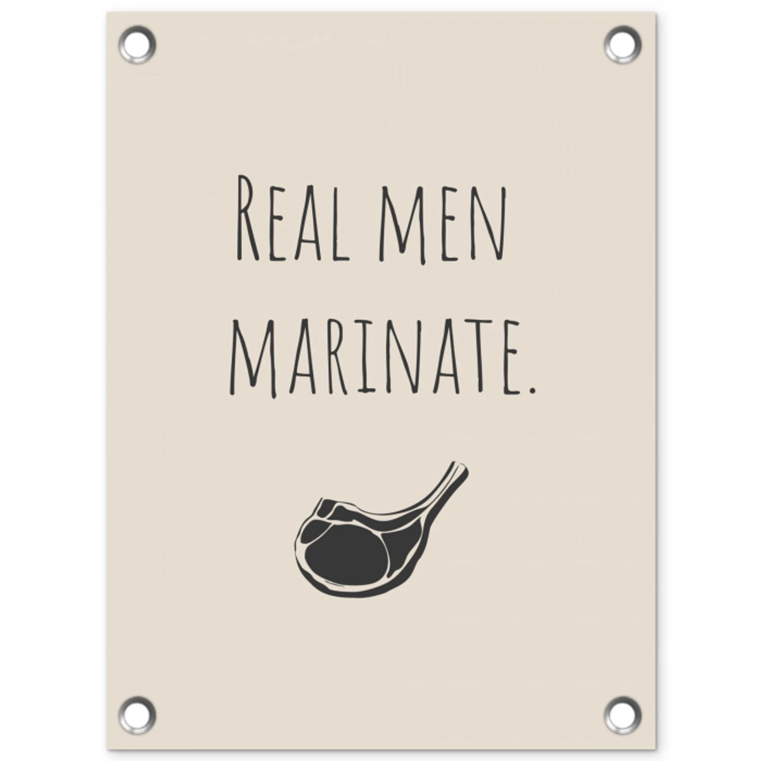 Vlees - Minimalistisch - Beige - Quote tuinposter los doek klein -3d