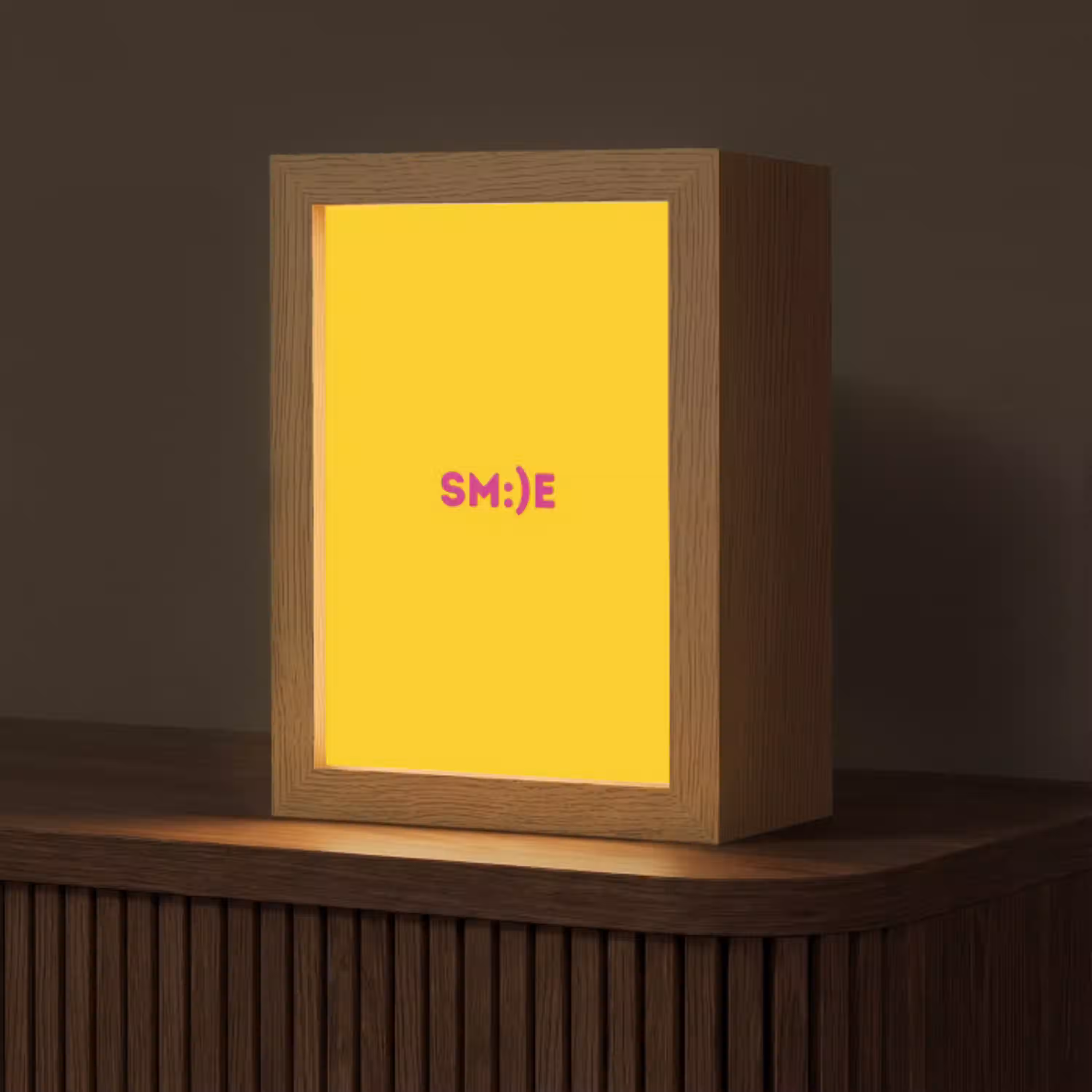 Smile - Roze - Geel Light Box met kabel (Tafellamp) klein -z3d_website