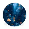 Koraalrif - Vissen - Oceaan - Blauw Wandcirkel aluminium klein -3d
