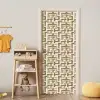 Geometrisch - Retro - Bruin deurposter klein 289 -sfeer4