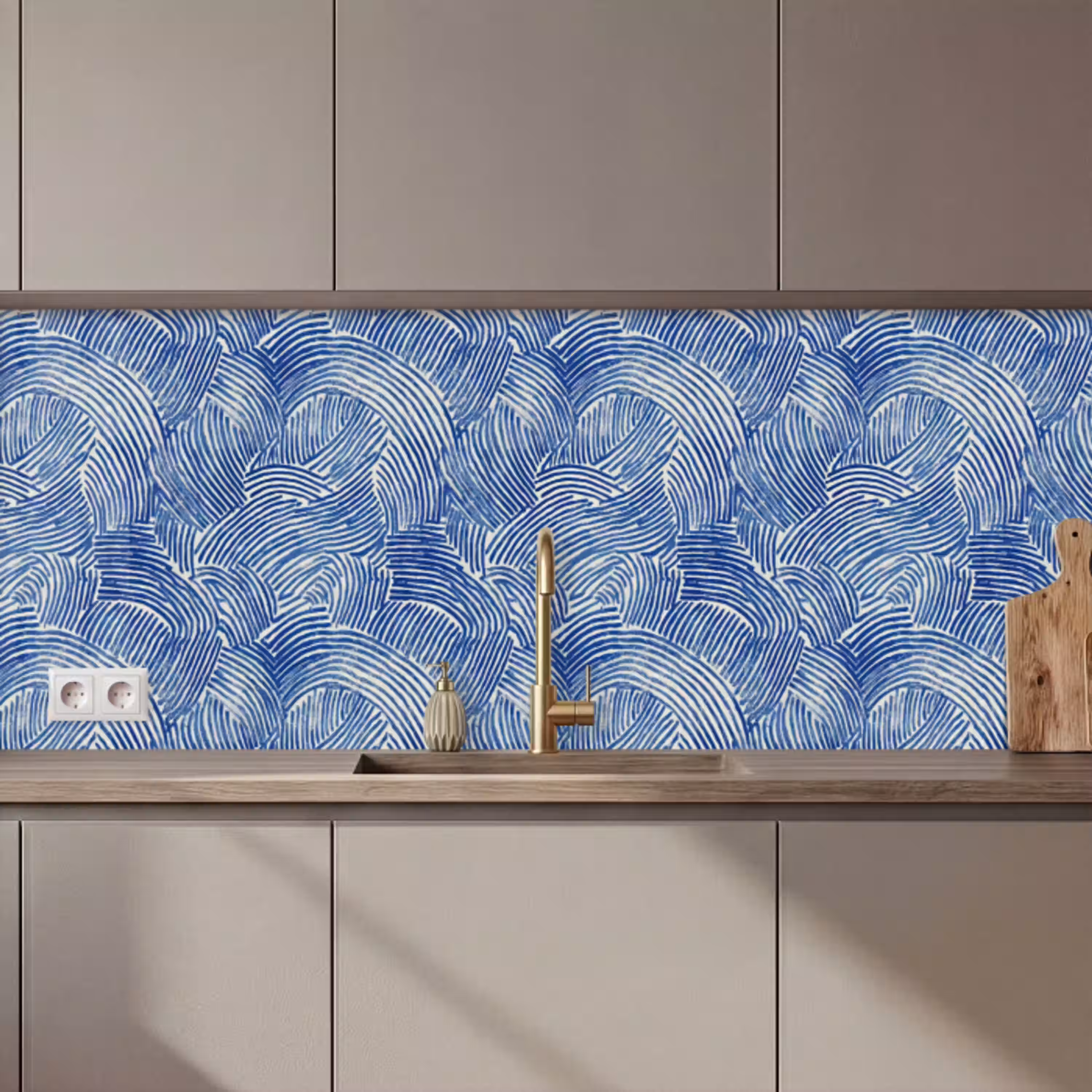 Modern - Abstract - Blauw keuken achterwand 2 middel 871 zz_3dshopping