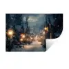 Winterdorp - Sneeuw - Donker Muursticker klein -3d