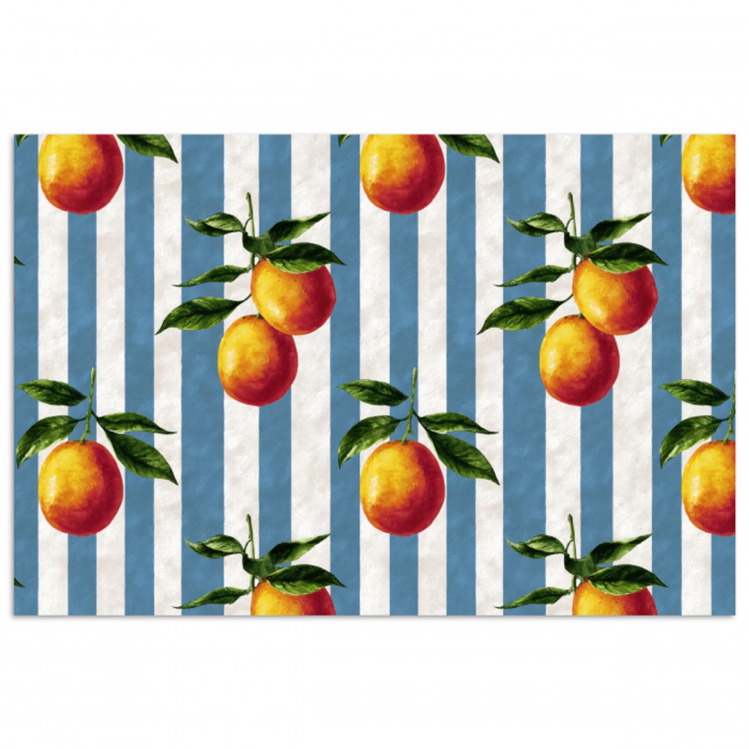 Strepen - Citroen - Blauw poster papier klein 62 -3d