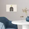 Minimalistisch - Zwarte boog - Gouden cirkel poster papier klein -sfeer3