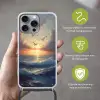 Meeuwen - Zonsondergang - Zee - Wolken Hoesje iPhone 16 Pro Max met koord klein -sfeer2_NL