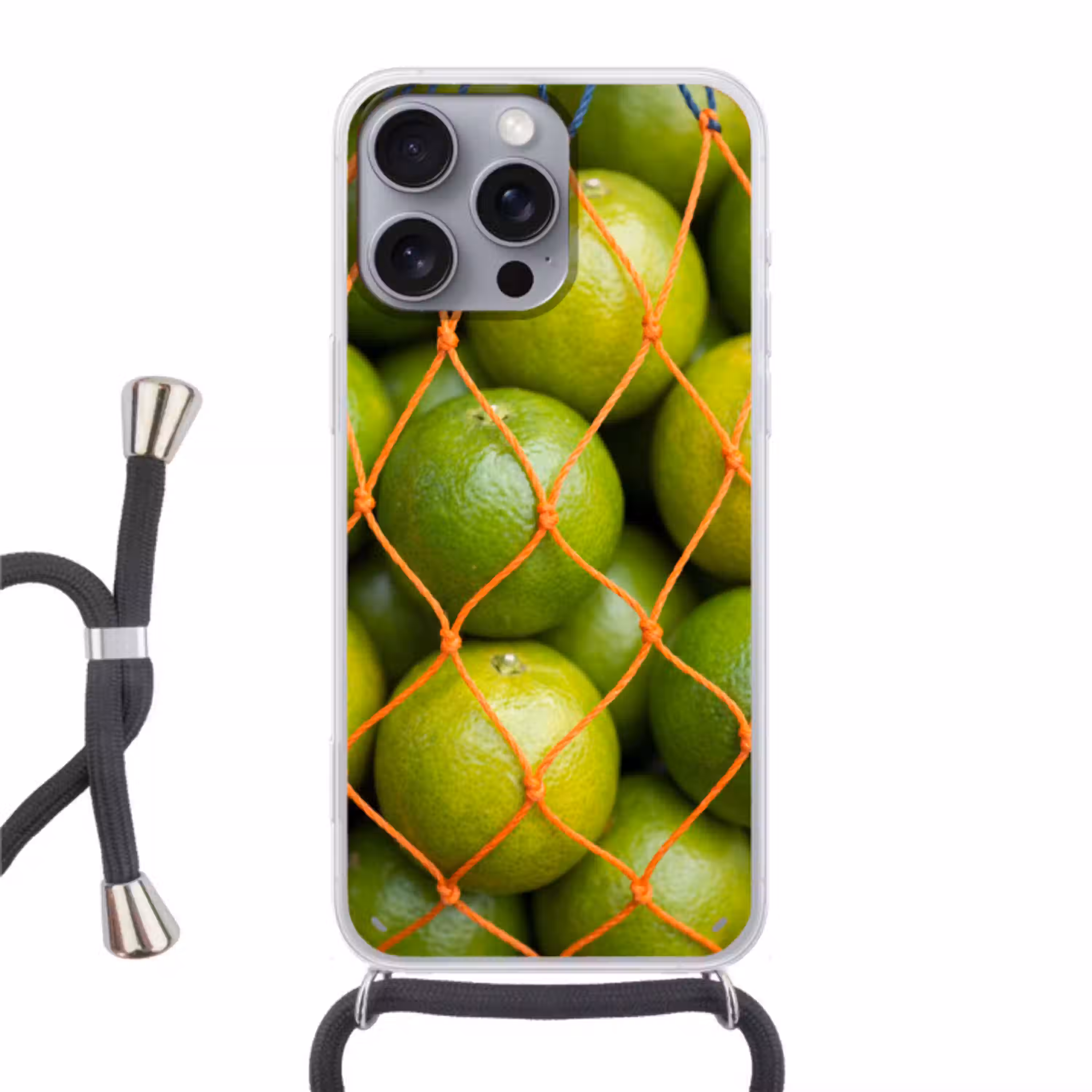 Eten - Net - Groen - Markt Hoesje iPhone 16 Pro Max met koord klein -3d