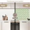 Patroon - Bloemenvorm - Groen keuken achterwand 2 middel 871 -voor-na2_NL