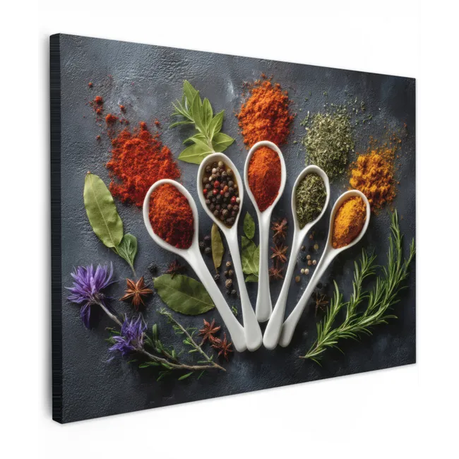 Canvas Print - Spoons - White - Powder - Spices
