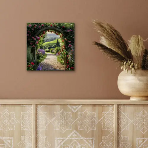 Doorkijk - Tuinboog - Bloemen - Natuur - Pad aluminium wit klein -sfeer4