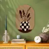 Minimalistisch - Vaas - Bloemen - Bruin Wandcirkel Ovaal Forex klein -sfeer2