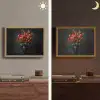 Boeket - Tulpen - Vaas - Rood Light Box met batterij (Wandlamp) middel -sfeer3
