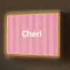 Gestreept - Roze - Chéri Light Box met batterij (Wandlamp) middel -z3d_website