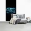 Wereldkaart - Bliksem - Blauw fotobehang vinyl groot -slaapkamer