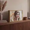 Vrouw - Verflook - Portret - Modern Light Box met batterij (Wandlamp) middel -sfeer2