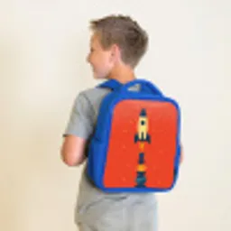 Raket - Planeten - Rood Kinderrugzak - Blauw middel -sfeer2