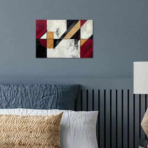 Modern - Abstract - Geometrisch - Rood - Industrieel poster papier klein -sfeer2