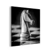 Paard - Hout - Schaalbord - Zwart aluminium wit klein -3d