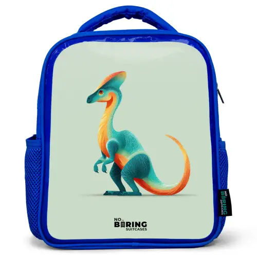 Dino - Blauw - Dier Kinderrugzak - Blauw middel -3d