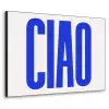 Ciao - Hoofdletters - Blauw - Minimalistisch Textielframe zwart klein -3d