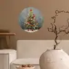 Kerstboom - Cadeaus - Rood - Goud Wandcirkel behangsticker klein -sfeer1