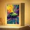 Sportauto - Groen - Verfstrepen - Kleuren Light Box met kabel klein -zzzz_3d_website