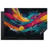Banen - Golven - Kleurrijk - Abstract Inductie beschermer vinyl 3mm klein -3d