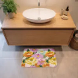 Lelies - Aquarel - Pastel Badmat klein 997 -sfeer1