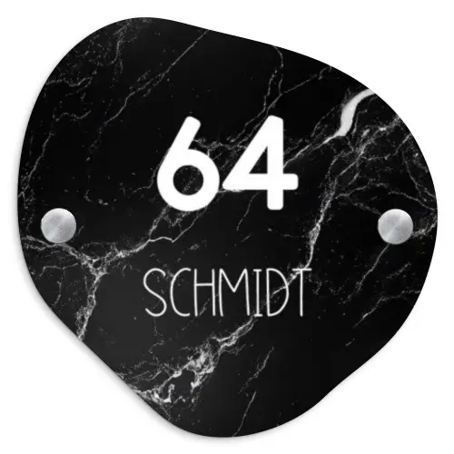Marmer - Modern Naambord Organisch middel -3d