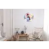 Sneeuwpop - Zonsondergang - Wit Wandcirkel aluminium klein -woonkamer