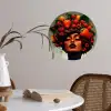 Vrouw - Chocolade - Frambozen - Aardbeien - Koekjes Wandcirkel behangsticker klein -sfeer3
