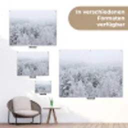 Bos - Sneeuw - Winter - Natuur - Wit tuinposter los doek klein -Xsfeer9_DE