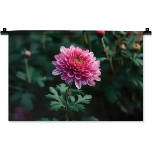 Blad - Chrysant - Roze - Schaduw Wandkleed katoen klein -zz3d