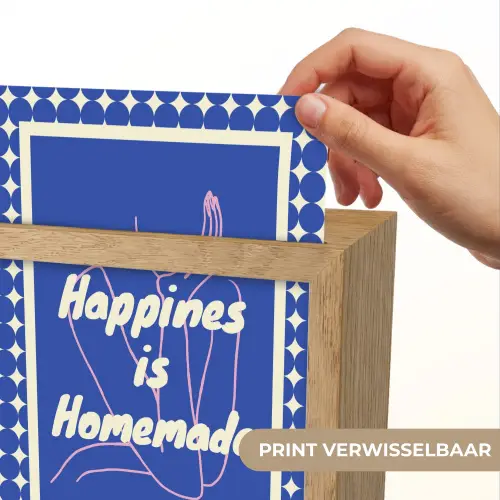 Lijntekening - Vrouw - Quote - Blauw Light Box met kabel (Wandlamp) klein -USP_websiteprintNL