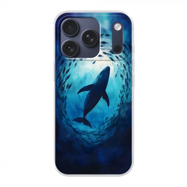 Telefoonhoesje - Walvis - Vissen - Donkerblauw