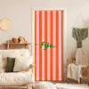 Patroon - Oranje - Fijn - Strepen deurposter klein -sfeer2