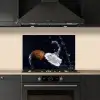 Kokosnoot - Stilleven - Water - Zwart - Fruit keuken achterwand spatscherm klein -sfeer1