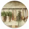 Hout - Keukengerei - Stilleven - Tegels Wandcirkel plexiglas klein -3d
