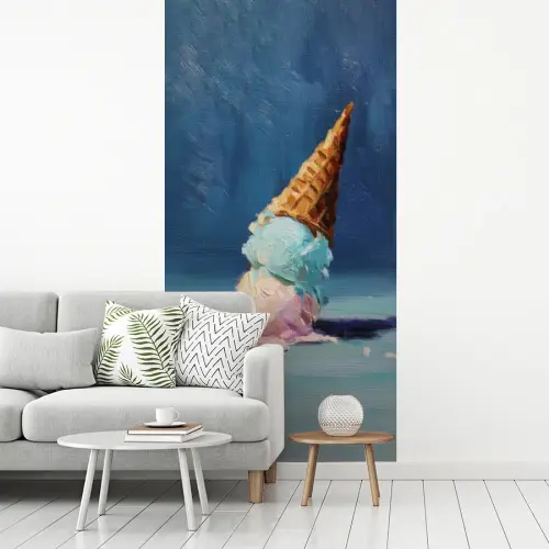 Ijshoorn - Bolletjes - Smelt - Roze fotobehang vinyl groot -woonkamer