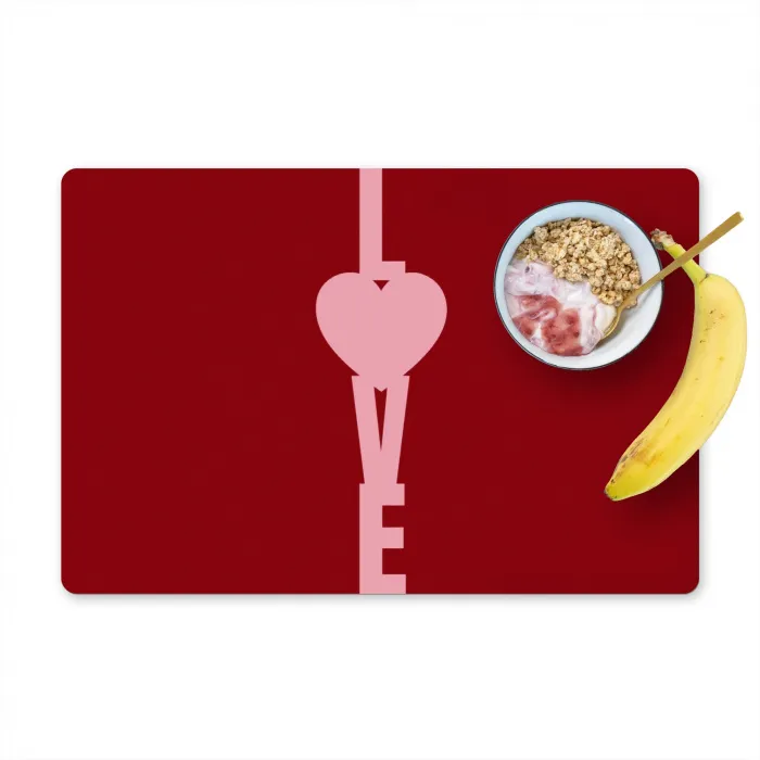 Love - Hart - Rood Placemat vinyl groot -zzzproduct_Kitchenyeah-website