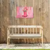 Roze - Bloemen - Cowboy Tuinposter op houten frame 2 cm dik klein -sfeer4