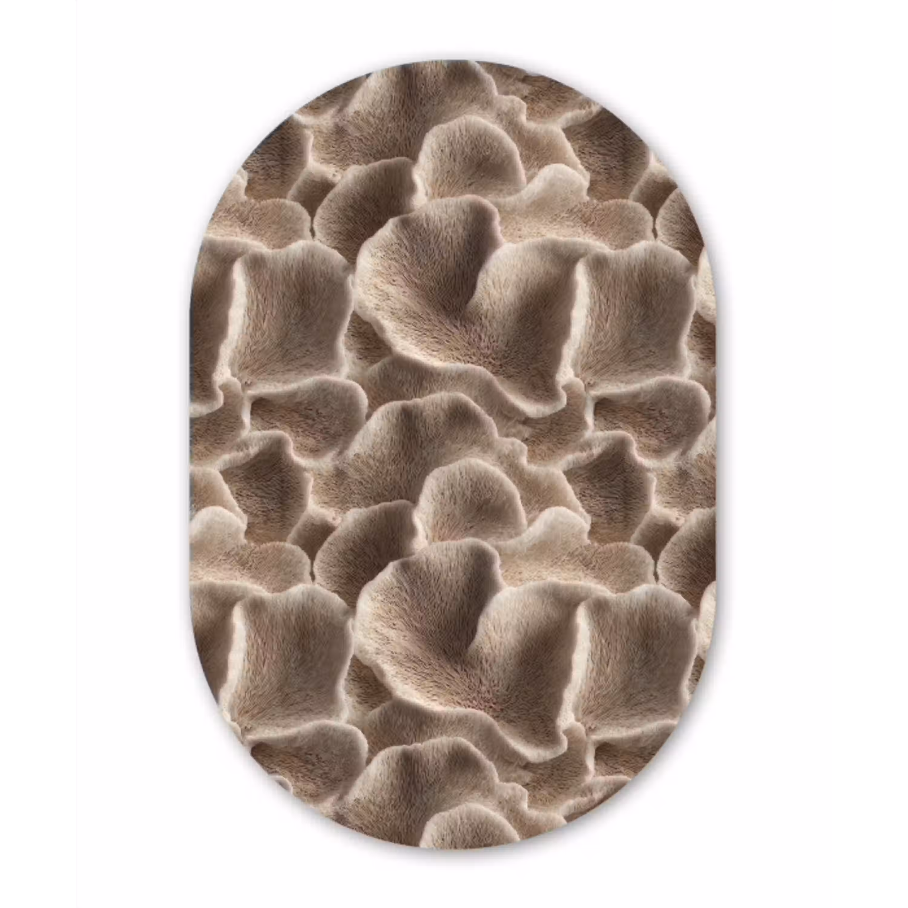 Waaiervorm - Beige - Vezel textuur Wandcirkel Ovaal Aluminium middel 839 -3d