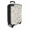 Terrazzo patroon natuurlijk beige NBS - Handbagage koffer - Volwassenen Unisex middel -productfoto_3d