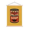 Tomatensoep - Gezichtje - Illustratie - Rood textielposter latten blank klein -3d